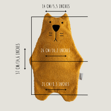 Load image into Gallery viewer, 1,7L hot water bottle with  100% cotton terry fabric cover ORANGE