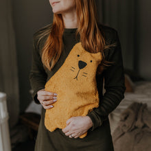 Load image into Gallery viewer, 1,7L hot water bottle with  100% cotton terry fabric cover ORANGE