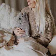 Load image into Gallery viewer, 1,7L hot water bottle with  100% cotton terry fabric cover GREY